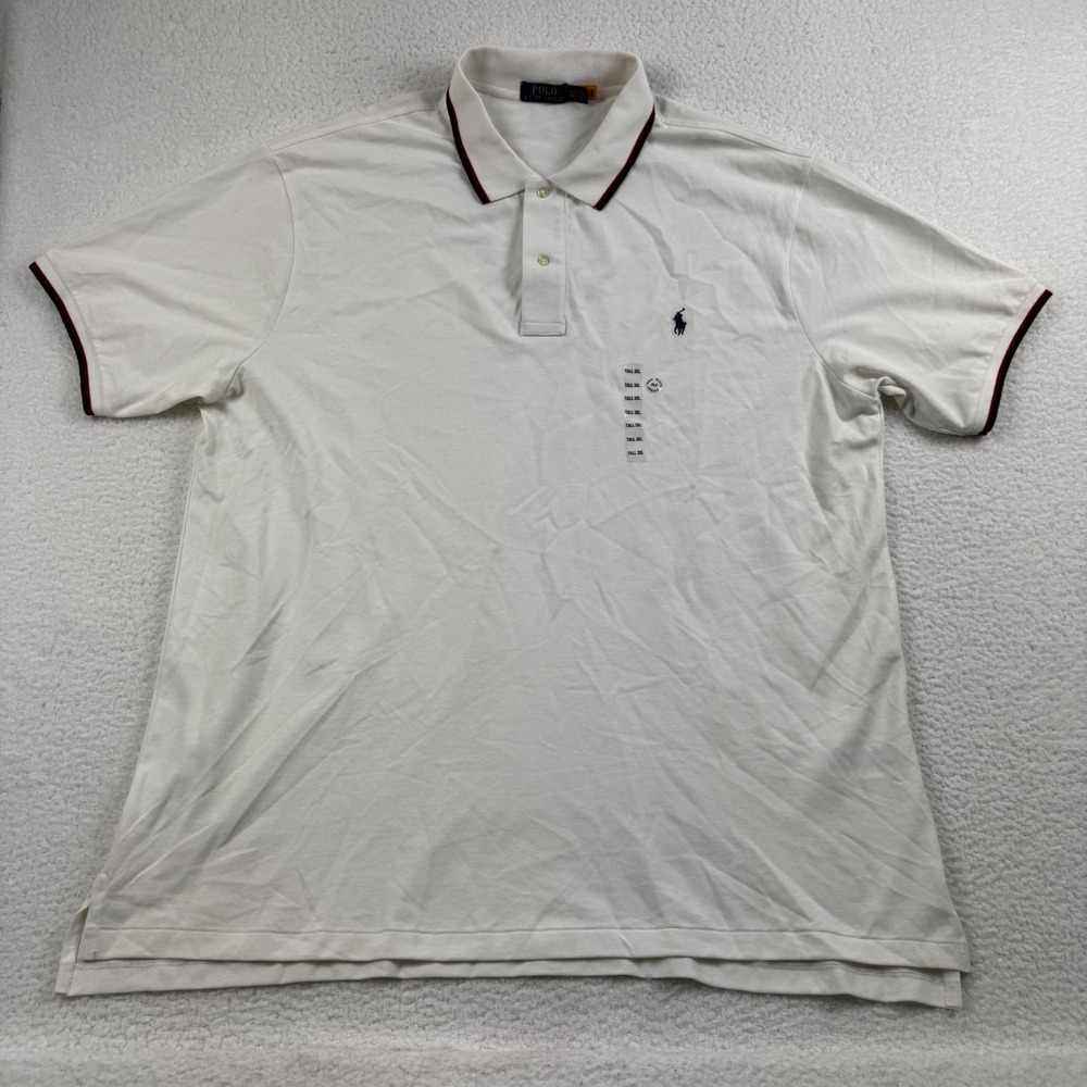 Polo Ralph Lauren Polo Shirt Men's 3XLT White Cotton Golf Tennis Preppy